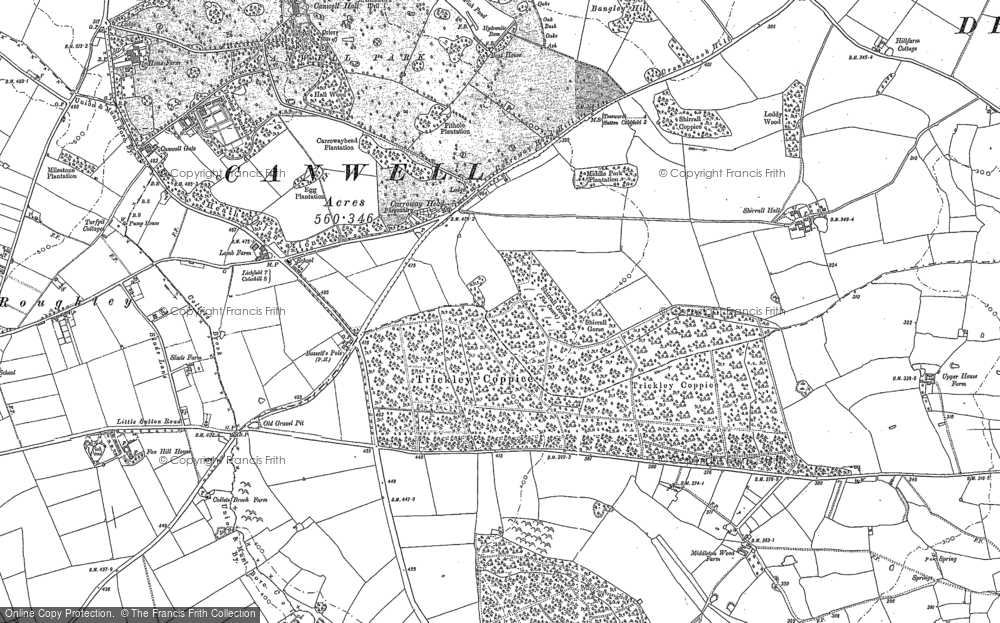 Old Map of Historic Map covering Littleworth End in 1887