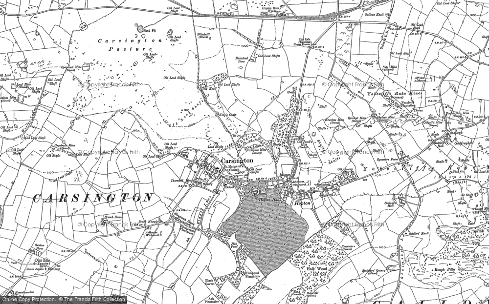 Old Map of Carsington, 1879 - 1898 in 1879