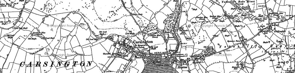 Old map of Carsington in 1879