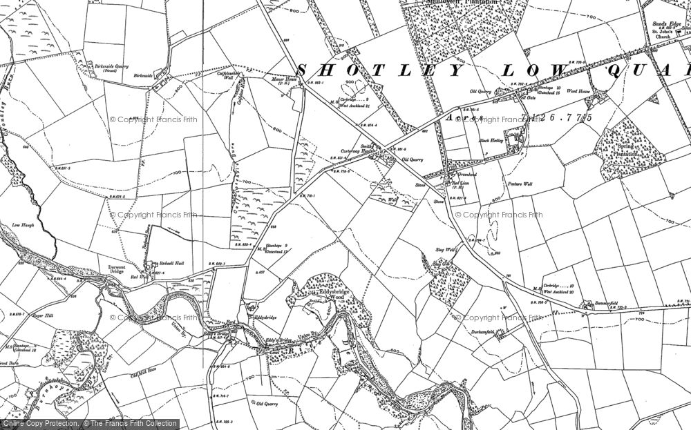 Old Map of Carterway Heads, 1895 in 1895
