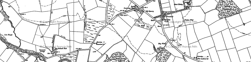 Old map of Black Hedley in 1895