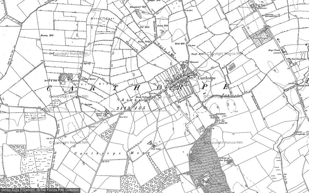 Old Map of Carthorpe, 1891 in 1891