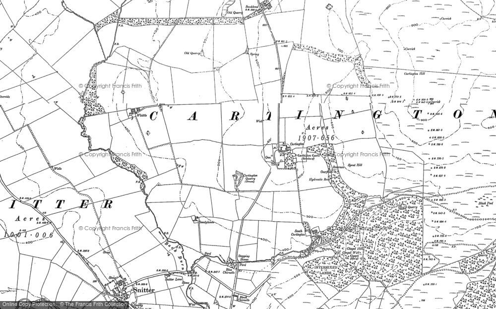 Old Map of Cartington, 1896 in 1896