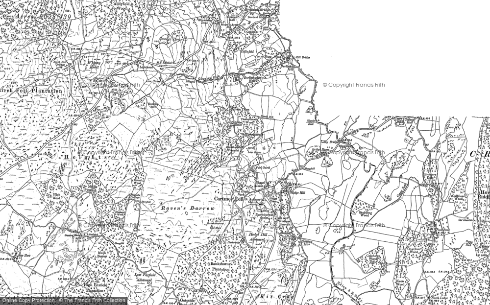 Old Map of Historic Map covering Hartbarrow in 1912