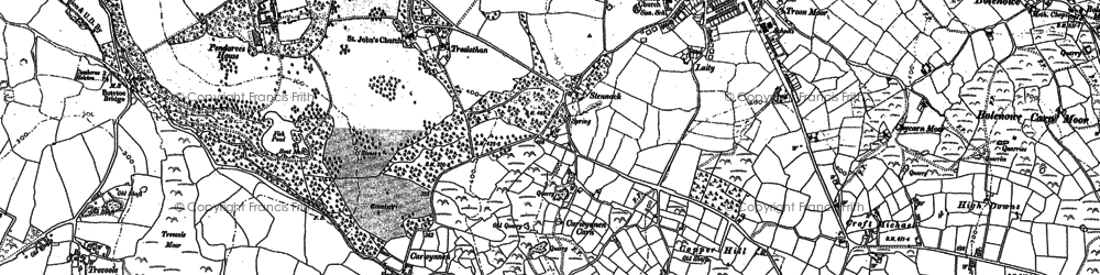 Old map of Carwynnen in 1877