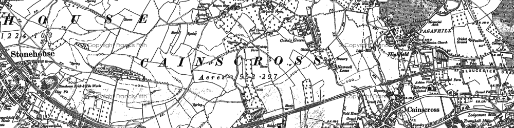 Old map of Cashes Green in 1882