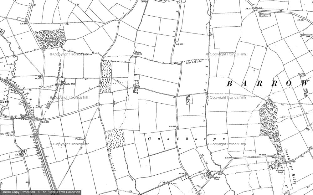 Old Map of Casthorpe Fm, 1886 in 1886