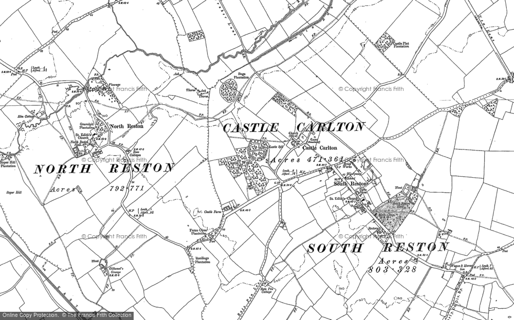 Old Map of Castle Carlton, 1887 - 1888 in 1887