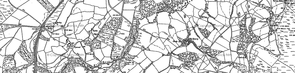 Old map of Brynsadwrn in 1887