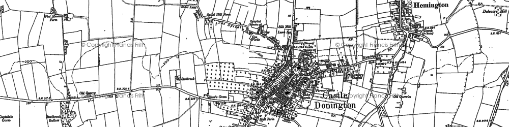 Old map of Castle Donington in 1899
