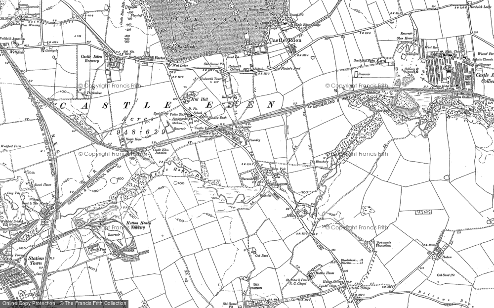 Old Map of Historic Map covering Bleachery, The in 1896