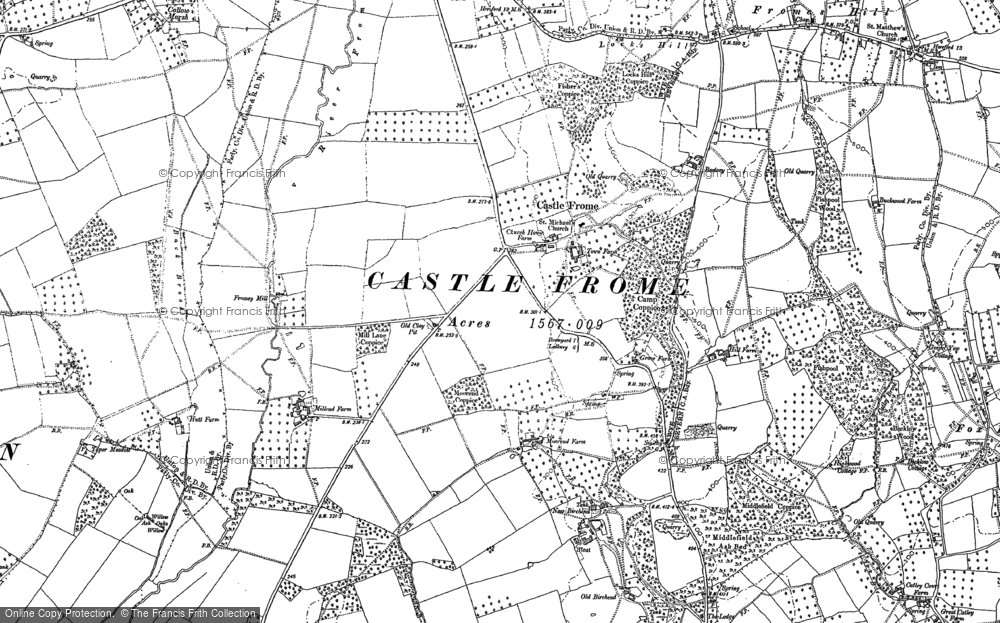 Old Map of Castle Frome, 1886 in 1886