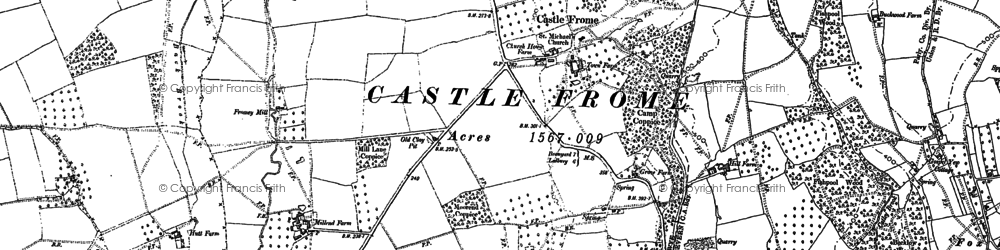 Old map of Castle Frome in 1886