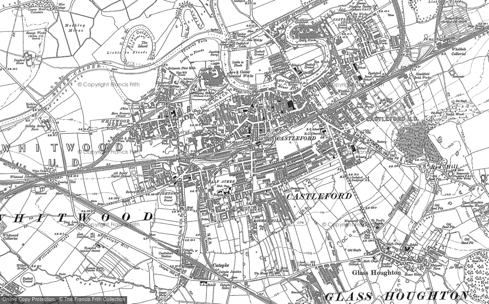 Old Map of Castleford, 1890 in 1890