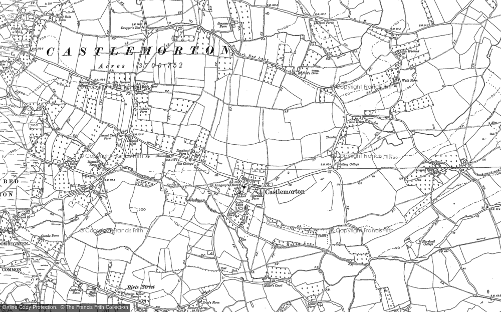 Old Map of Historic Map covering Little Welland in 1910