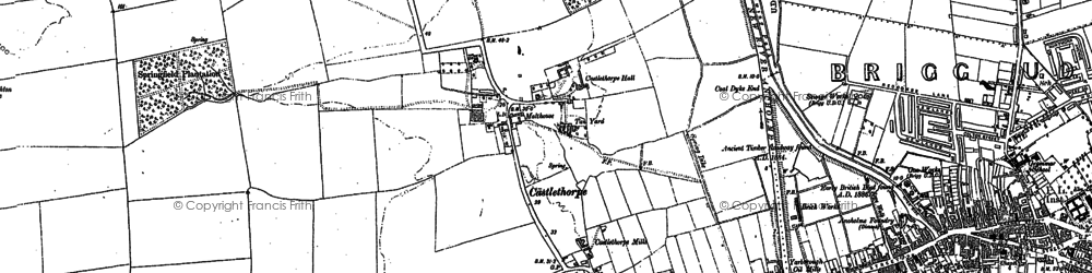 Old map of Castlethorpe in 1886