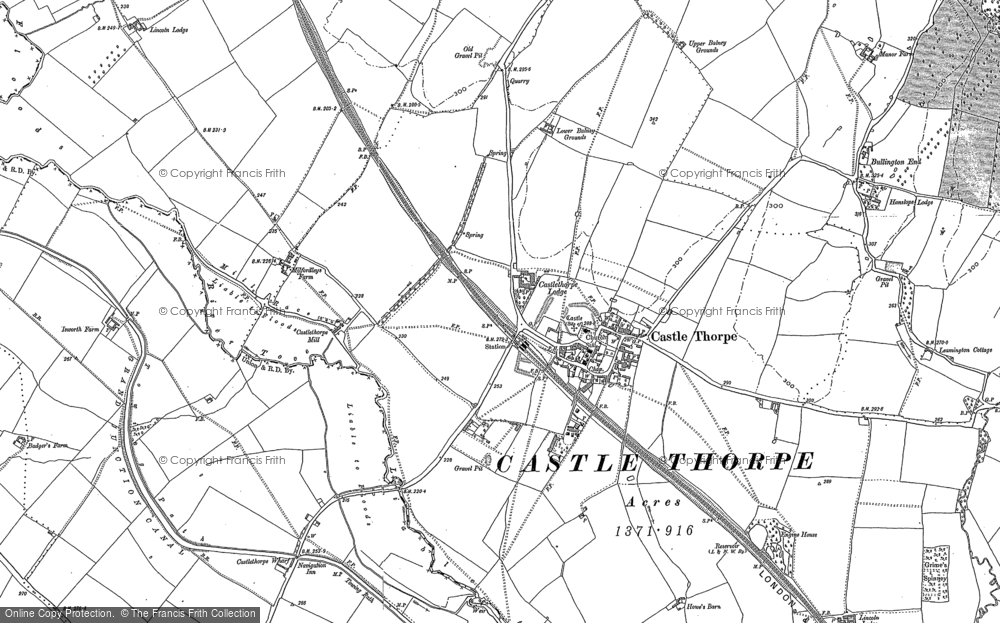 Old Map of Castlethorpe, 1898 - 1950 in 1898