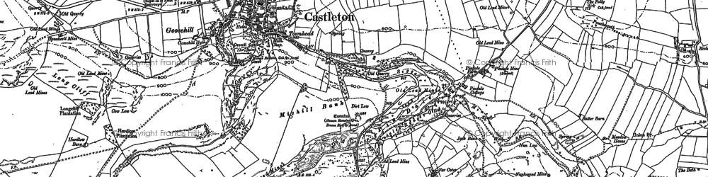 Old map of Limestone Way in 1880