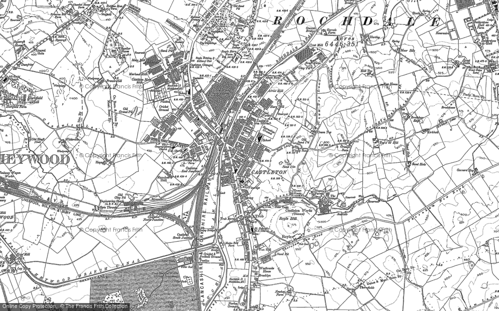 Old Map of Castleton, 1890 - 1908 in 1890