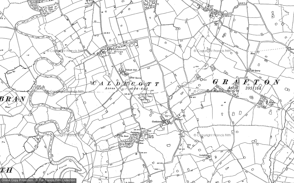 Old Map of Historic Map covering Caldecott Hall in 1897