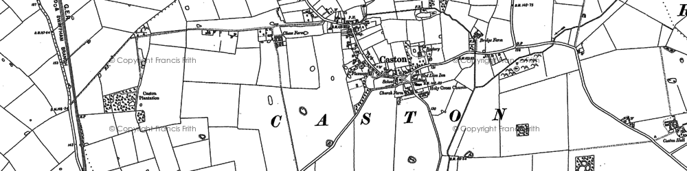 Old map of Caston in 1882