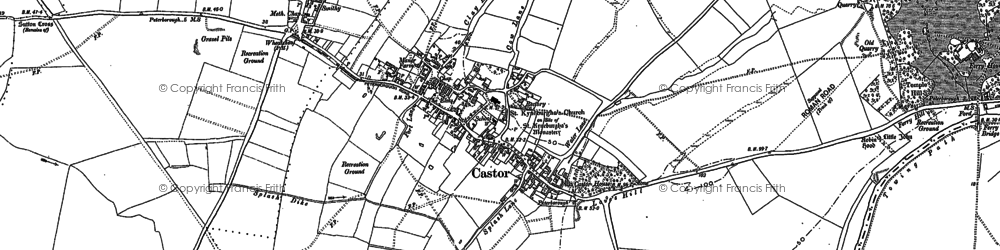 Old map of Castor in 1899