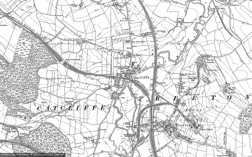 Old Map of Catcliffe, 1891 in 1891