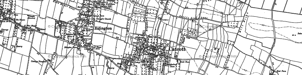 Old map of Catcott in 1885