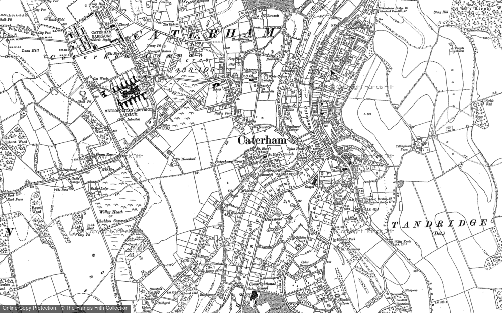 Old Map of Caterham, 1895 in 1895