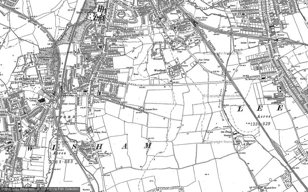 GODFREY EDITION OLD ORDNANCE SURVEY MAPS CATFORD & HITHER GREEN 