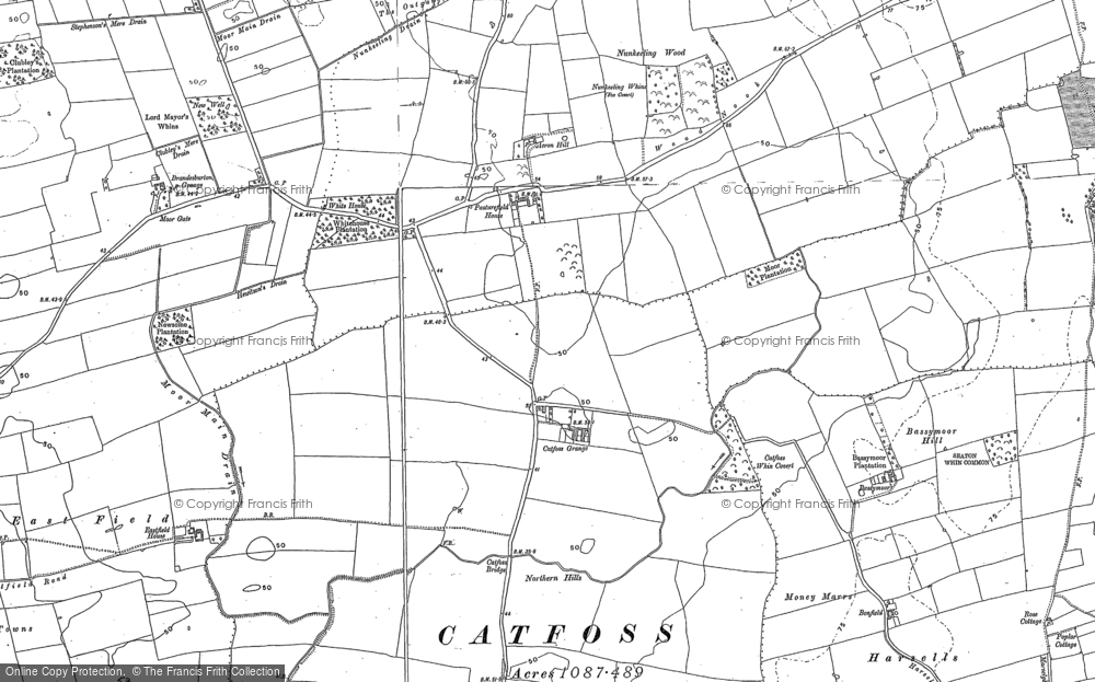 Old Map of Historic Map covering Bassymoor in 1890