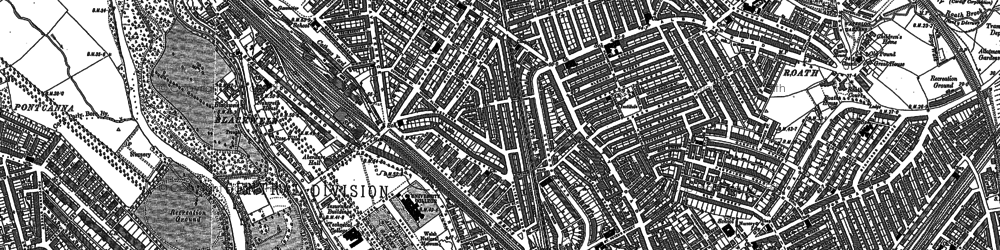 Old map of Cathays in 1899