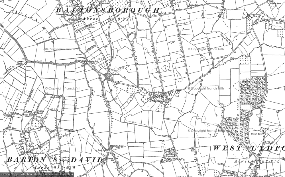 Old Map of Catsham, 1885 in 1885