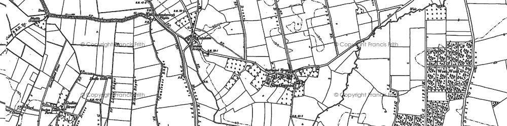 Old map of Ham Street in 1885