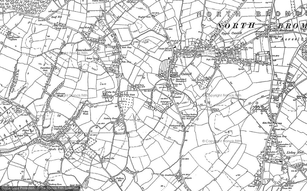 Old Map of Catshill, 1883 in 1883