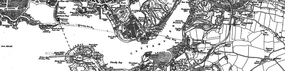Old map of Cattedown in 1905