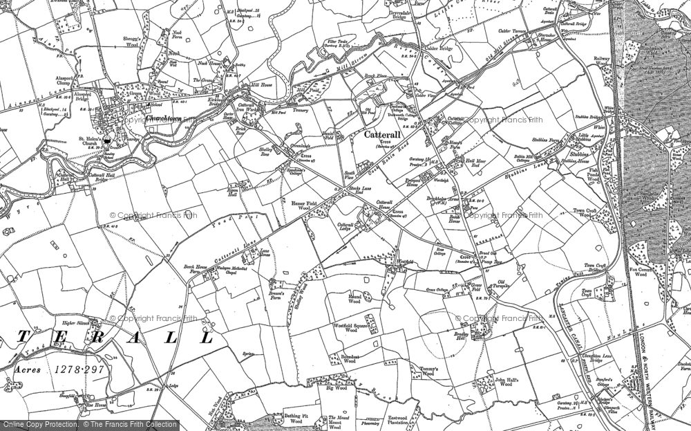 Old Map of Catterall, 1910 in 1910