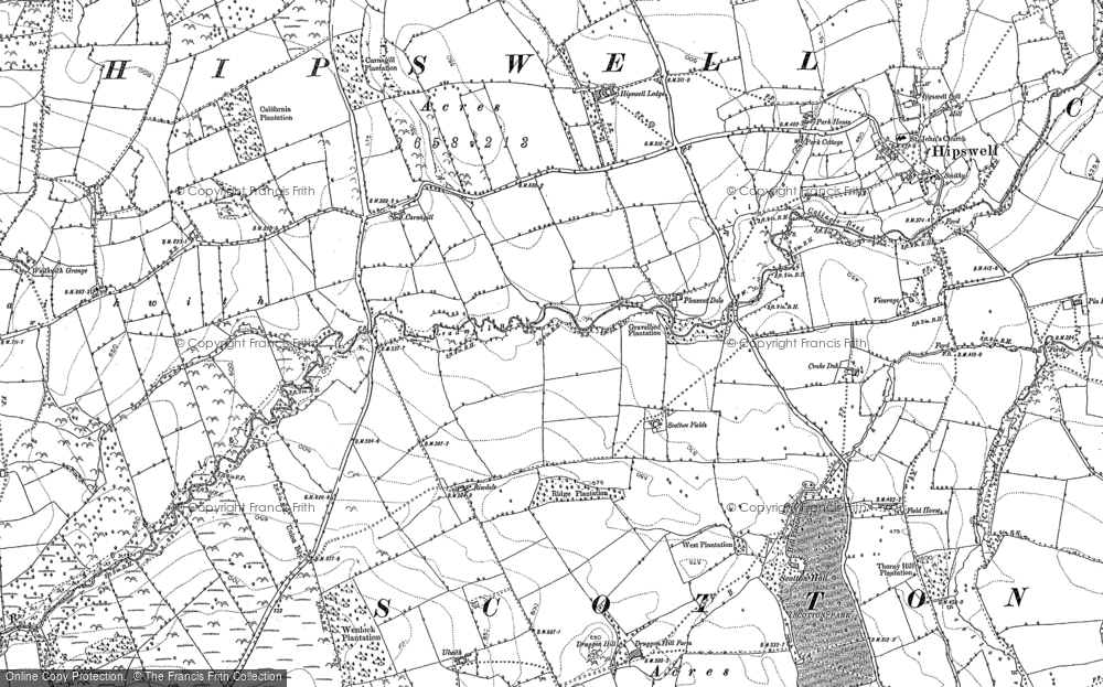 Old Map of Catterick Garrison, 1891 in 1891