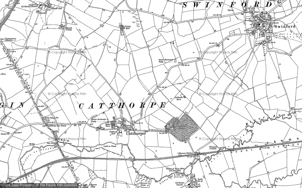Old Map of Catthorpe, 1886 - 1902 in 1886
