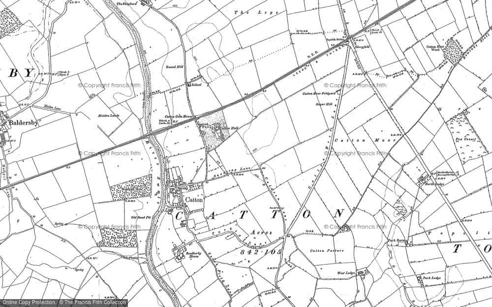 Old Map of Catton, 1890 in 1890