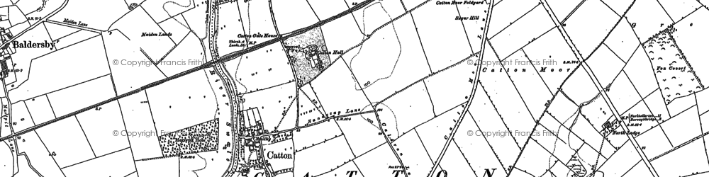 Old map of Catton in 1890