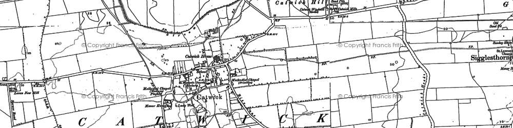 Old map of Catwick in 1890