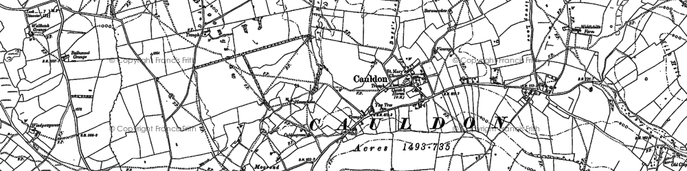 Old map of Cauldon in 1898