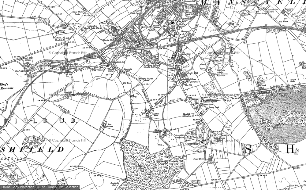Old Map of Cauldwell Brook, 1884 - 1898 in 1884
