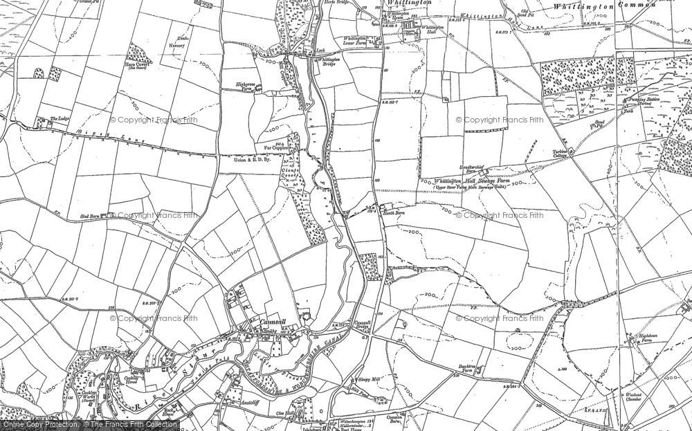 Old Map of Historic Map covering Whittington Common in 1882