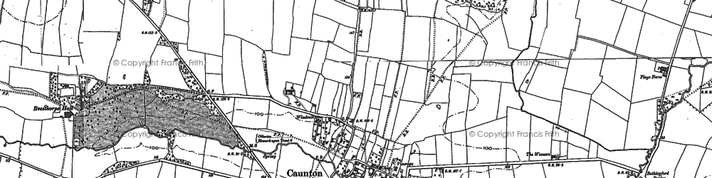 Old map of Caunton in 1884
