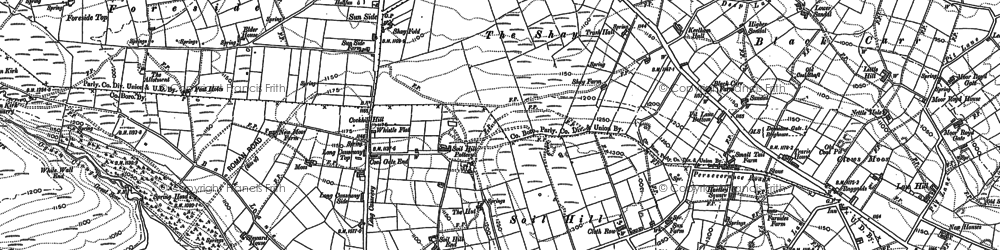 Old map of Upper Brockholes in 1891
