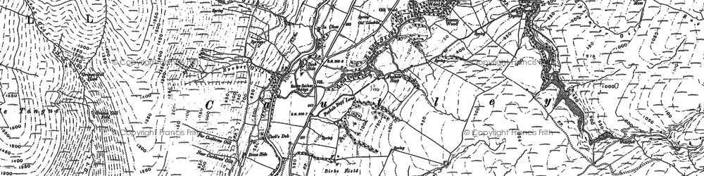 Old map of Bram Rigg Top in 1907