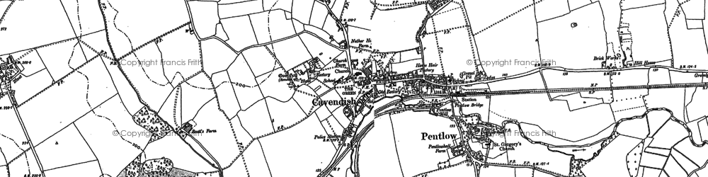 Old map of Blacklands Hall in 1884
