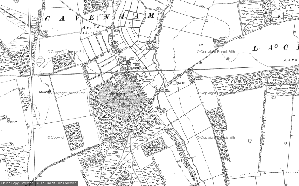Old Map of Cavenham, 1881 - 1882 in 1881
